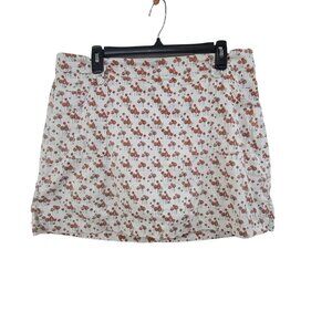 Lady Hagen Golf Skort Skirt Womens 14 White Orange Floral Flowers Stretch